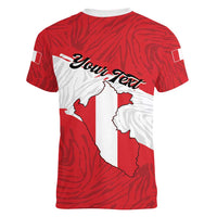 Personalized Peru Women V-Neck T-Shirt Piruw Ripuwlika Flag Stylized