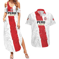 Custom Football Peru Couples Matching Summer Maxi Dress and Hawaiian Shirt La Bicolor Go Champions