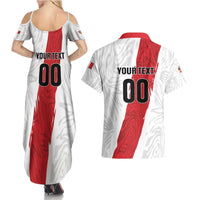 Custom Football Peru Couples Matching Summer Maxi Dress and Hawaiian Shirt La Bicolor Go Champions