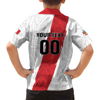 Custom Football Peru Family Matching Long Sleeve Bodycon Dress and Hawaiian Shirt La Bicolor Go Champions