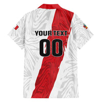 Custom Football Peru Family Matching Off Shoulder Maxi Dress and Hawaiian Shirt La Bicolor Go Champions