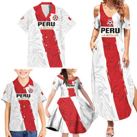 Custom Football Peru Family Matching Summer Maxi Dress and Hawaiian Shirt La Bicolor Go Champions