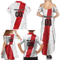 Custom Football Peru Family Matching Summer Maxi Dress and Hawaiian Shirt La Bicolor Go Champions