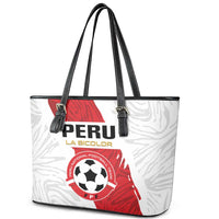 Football Peru Leather Tote Bag La Bicolor Go Champions