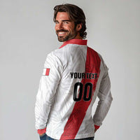 Custom Football Peru Long Sleeve Polo Shirt La Bicolor Go Champions
