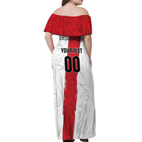 Custom Football Peru Off Shoulder Maxi Dress La Bicolor Go Champions