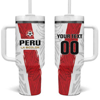 Custom Football Peru Tumbler With Handle La Bicolor Go Champions