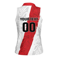 Custom Football Peru Women Sleeveless Polo Shirt La Bicolor Go Champions