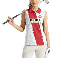 Custom Football Peru Women Sleeveless Polo Shirt La Bicolor Go Champions
