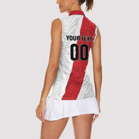 Custom Football Peru Women Sleeveless Polo Shirt La Bicolor Go Champions