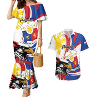 Personalized Philippines Eagle Couples Matching Mermaid Dress and Hawaiian Shirt Republika ng Pilipinas