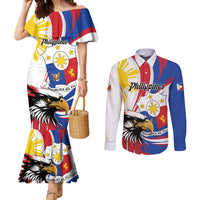 Personalized Philippines Eagle Couples Matching Mermaid Dress and Long Sleeve Button Shirt Republika ng Pilipinas