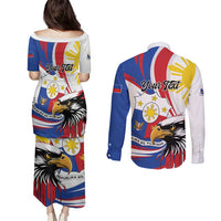 Personalized Philippines Eagle Couples Matching Puletasi and Long Sleeve Button Shirt Republika ng Pilipinas