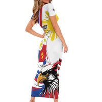 Personalized Philippines Eagle Family Matching Short Sleeve Bodycon Dress and Hawaiian Shirt Republika ng Pilipinas
