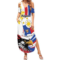 Personalized Philippines Eagle Family Matching Summer Maxi Dress and Hawaiian Shirt Republika ng Pilipinas