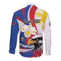 Personalized Philippines Eagle Long Sleeve Button Shirt Republika ng Pilipinas