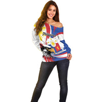 Personalized Philippines Eagle Off Shoulder Sweater Republika ng Pilipinas