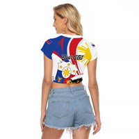 Personalized Philippines Eagle Raglan Cropped T Shirt Republika ng Pilipinas