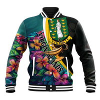 Personalised British Virgin Islands Tropical Baseball Jacket Curve Style