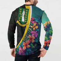 Personalised British Virgin Islands Tropical Button Sweatshirt Curve Style