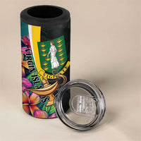 Personalised British Virgin Islands Tropical 4 in 1 Can Cooler Tumbler Curve Style