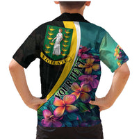 Personalised British Virgin Islands Tropical Family Matching Mermaid Dress and Hawaiian Shirt Curve Style