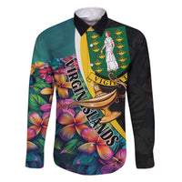 Personalised British Virgin Islands Tropical Family Matching Off The Shoulder Long Sleeve Dress and Hawaiian Shirt Curve Style