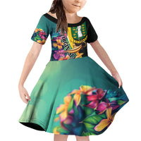 Personalised British Virgin Islands Tropical Family Matching Off Shoulder Short Dress and Hawaiian Shirt Curve Style