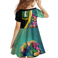 Personalised British Virgin Islands Tropical Family Matching Puletasi and Hawaiian Shirt Curve Style