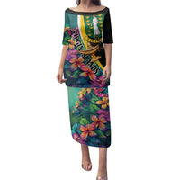 Personalised British Virgin Islands Tropical Family Matching Puletasi and Hawaiian Shirt Curve Style