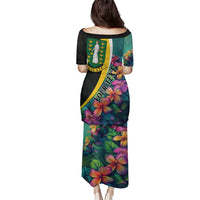 Personalised British Virgin Islands Tropical Family Matching Puletasi and Hawaiian Shirt Curve Style