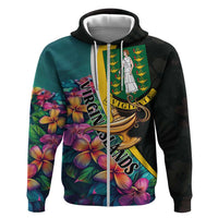 Personalised British Virgin Islands Tropical Hoodie Curve Style