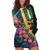 Personalised British Virgin Islands Tropical Hoodie Dress Curve Style