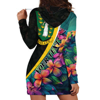 Personalised British Virgin Islands Tropical Hoodie Dress Curve Style