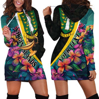 Personalised British Virgin Islands Tropical Hoodie Dress Curve Style