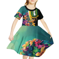 Personalised British Virgin Islands Tropical Kid Short Sleeve Dress Curve Style