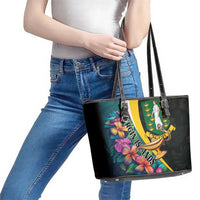 British Virgin Islands Tropical Leather Tote Bag Curve Style