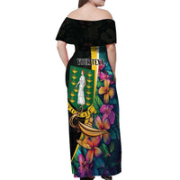 Personalised British Virgin Islands Tropical Off Shoulder Maxi Dress Curve Style