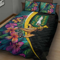 British Virgin Islands Tropical Quilt Bed Set Curve Style