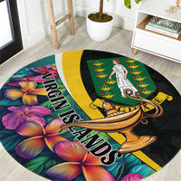 British Virgin Islands Tropical Round Carpet Curve Style
