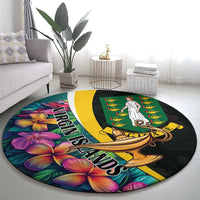 British Virgin Islands Tropical Round Carpet Curve Style
