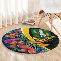 British Virgin Islands Tropical Round Carpet Curve Style