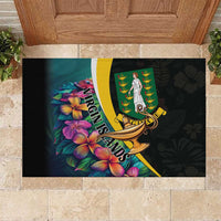 British Virgin Islands Tropical Rubber Doormat Curve Style