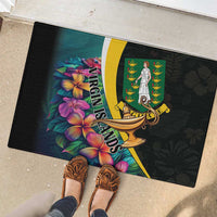 British Virgin Islands Tropical Rubber Doormat Curve Style