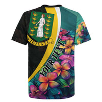 Personalised British Virgin Islands Tropical Rugby Jersey Curve Style