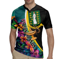 Personalised British Virgin Islands Tropical Rugby Jersey Curve Style