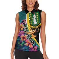 Personalised British Virgin Islands Tropical Women Sleeveless Polo Shirt Curve Style