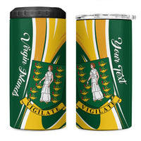 Personalised British Virgin Islands 4 in 1 Can Cooler Tumbler Vigilate Flag Color