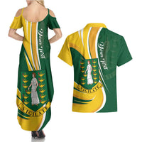 Personalised British Virgin Islands Couples Matching Summer Maxi Dress and Hawaiian Shirt Vigilate Flag Color