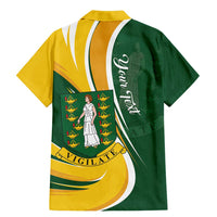 Personalised British Virgin Islands Family Matching Mermaid Dress and Hawaiian Shirt Vigilate Flag Color